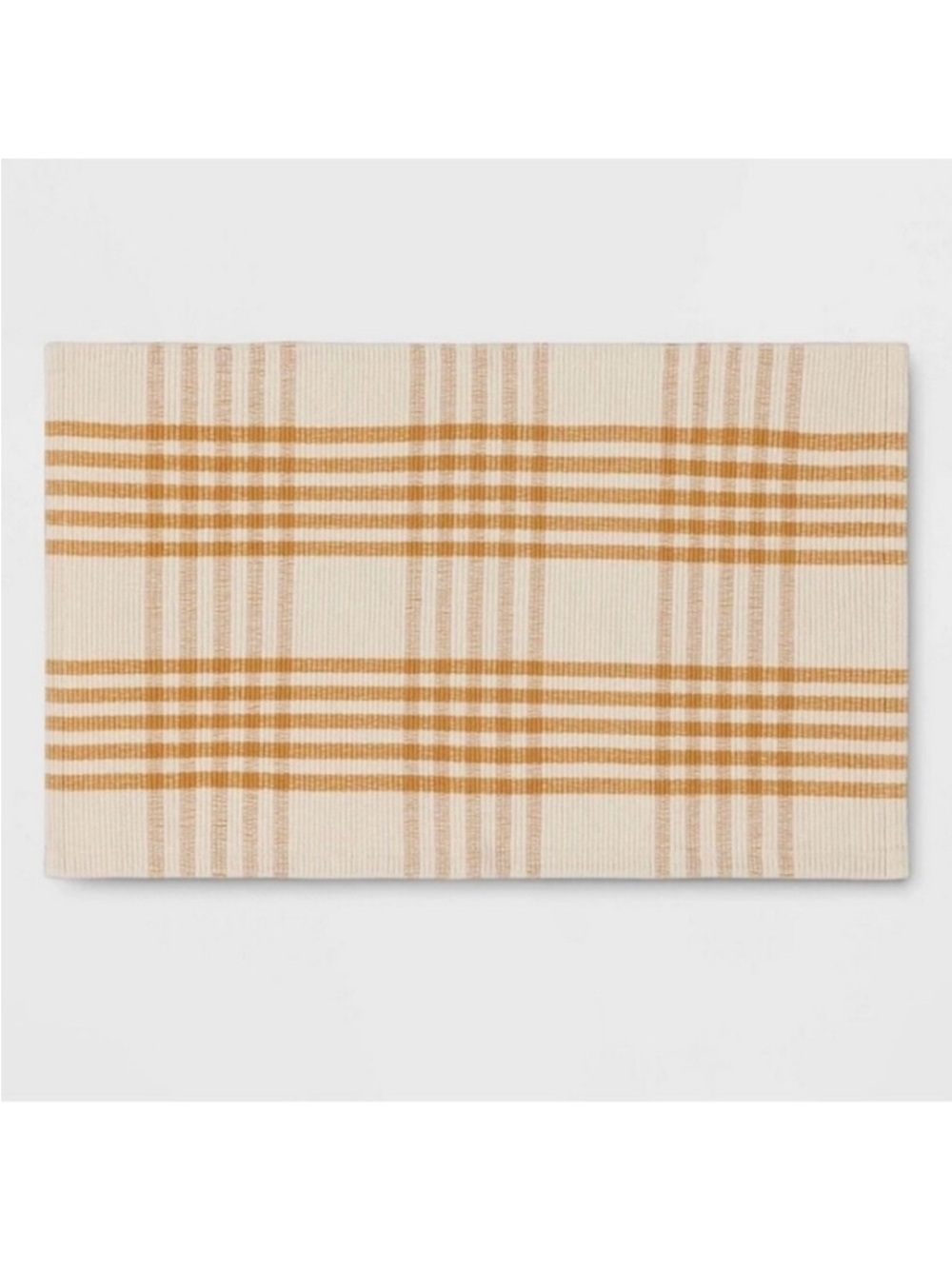 🆕- Threshold 20"x 34" Plaid Rectangle Woven Indoor Accent Rug Gold